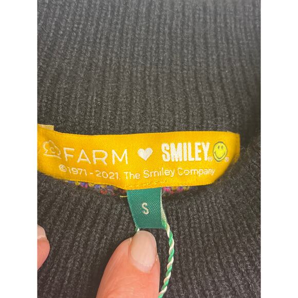 Farm Rio Rainbow Smiley wool blend Sweater, size small, MSRP $275, NWT - Picture 11 of 16